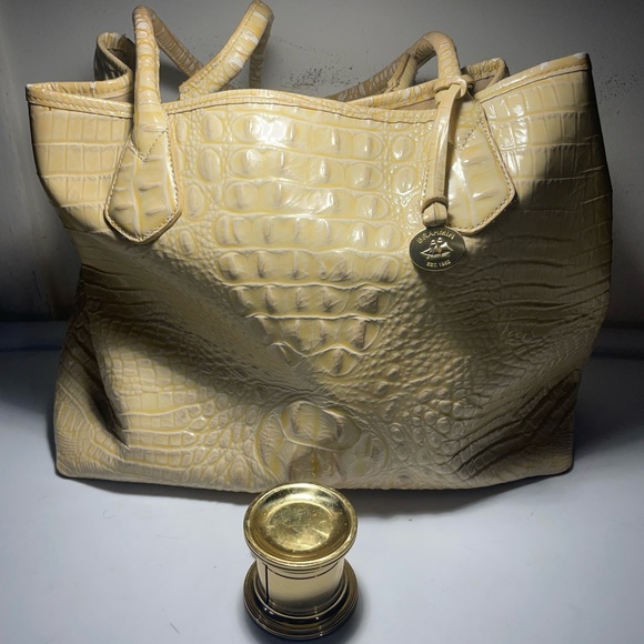 BRAHIMN handbag shoulder bag corcodile embossed good condition - Picture 7 of 16